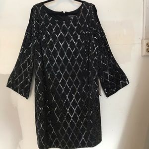 Jessica Howard Black Cocktail Cold Shoulder Dress